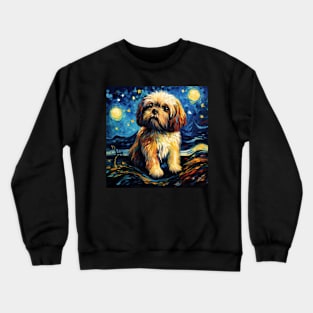 Brown Shih Tzu Night Crewneck Sweatshirt